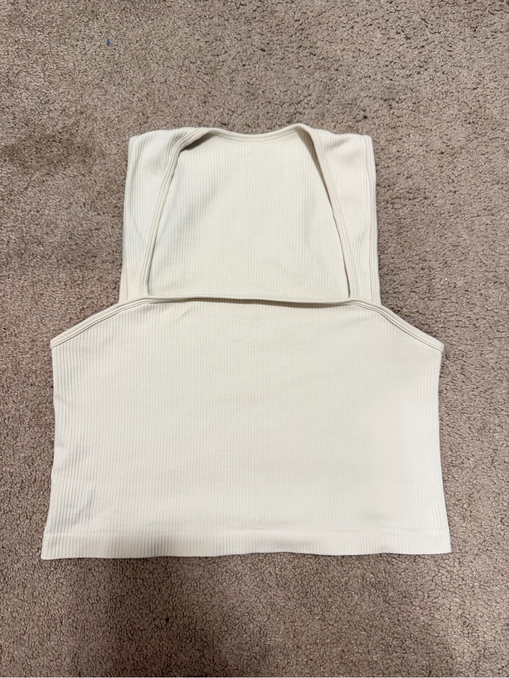 OQQ Ribbed Square-Neck Crop Tank